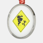 Waarschuwingsbord voor tornado metalen ornament (Links)