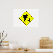 Waarschuwingsbord voor tornado poster (Keuken)