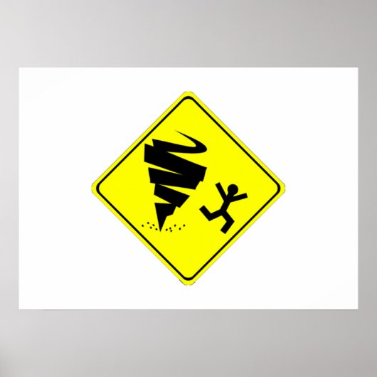 Waarschuwingsbord voor tornado poster (Voorkant)