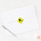 Waarschuwingsbord voor tornado ronde sticker (Envelop)
