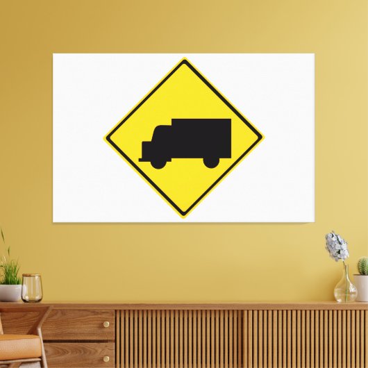 Waarschuwingsbord voor vrachtwagens canvas afdruk (Insitu (Woonkamer))