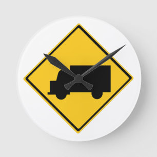 Waarschuwingsbord voor vrachtwagens ronde klok