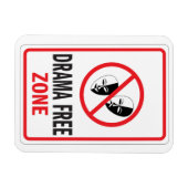 Waarschuwingsbord voor vrije zone voor drama magneet (Horizontaal)