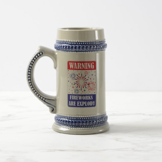Waarschuwingsbord voor vuurwerk bierpul (Links)
