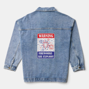 Waarschuwingsbord voor vuurwerk denim jacket