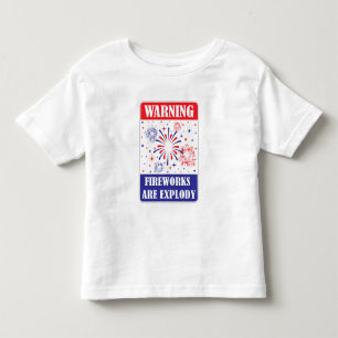 Waarschuwingsbord voor vuurwerk kinder shirts