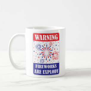 Waarschuwingsbord voor vuurwerk koffiemok
