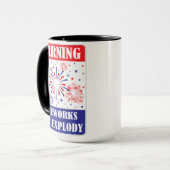 Waarschuwingsbord voor vuurwerk mok (Voorkant links)