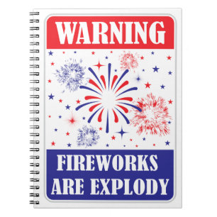 Waarschuwingsbord voor vuurwerk notitieboek