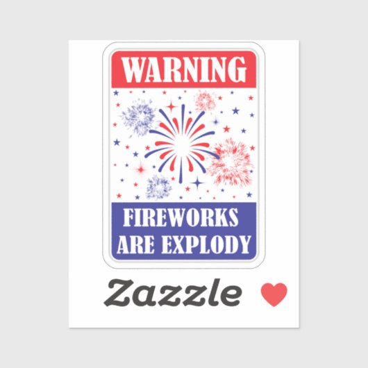 Waarschuwingsbord voor vuurwerk sticker (Vel)