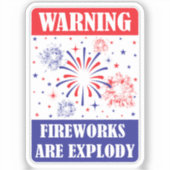 Waarschuwingsbord voor vuurwerk sticker (Voorkant)