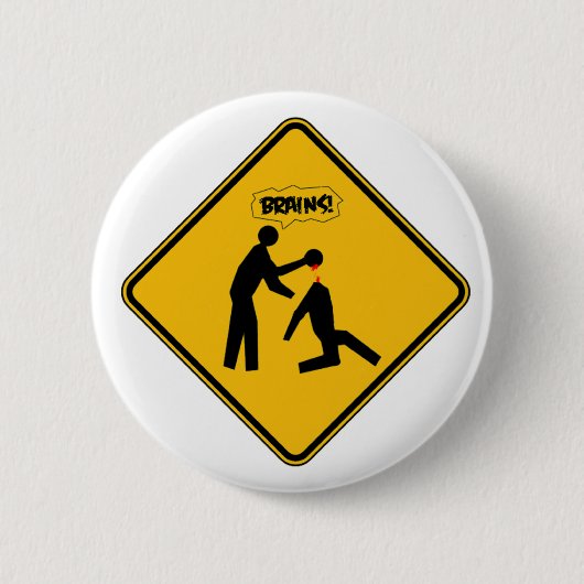 Waarschuwingsbord voor Zombie Ronde Button 5,7 Cm (Voorkant)