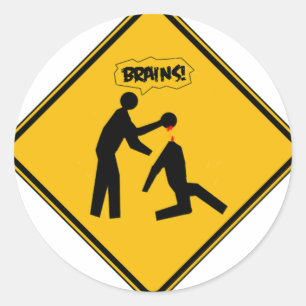 Waarschuwingsbord voor Zombie Ronde Sticker
