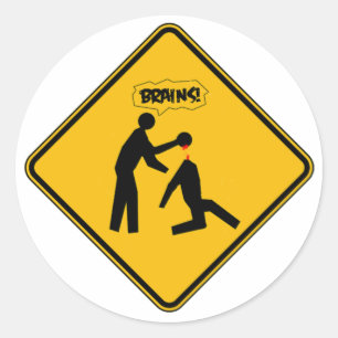 Waarschuwingsbord voor Zombie Ronde Sticker