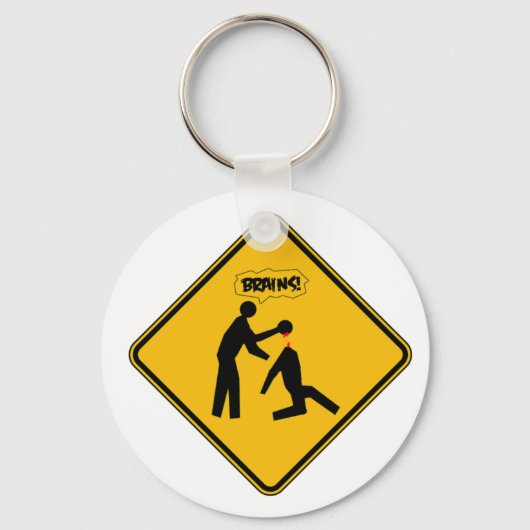 Waarschuwingsbord voor Zombie Sleutelhanger (Voorkant)