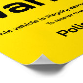 Waarschuwingsbord wegslepen poster (Hoek)