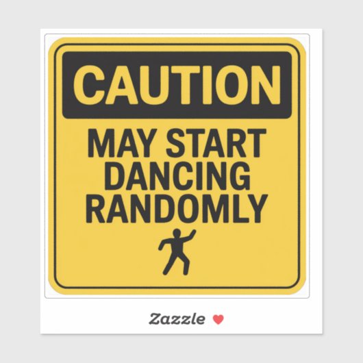 Waarschuwingsbord – Willekeurig dansbericht Sticker (Vel)