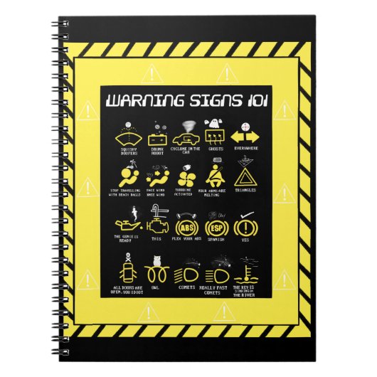Waarschuwingsborden 101 notitieboek (Voorkant)