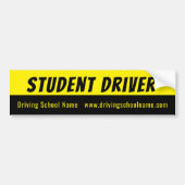 Waarschuwingsbumpersticker rijschool met URL Bumpersticker (Voorkant)