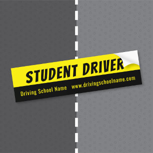 Waarschuwingsbumpersticker rijschool met URL Bumpersticker