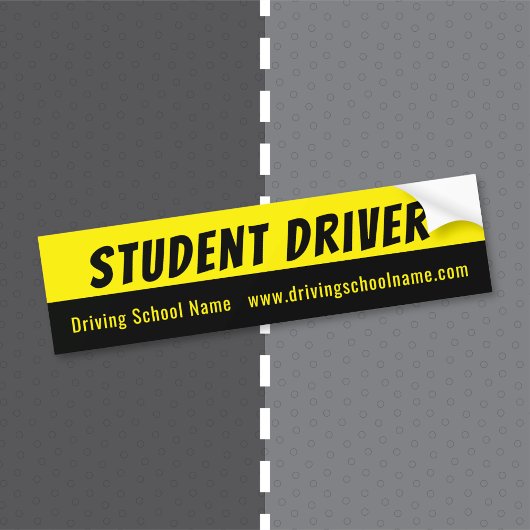 Waarschuwingsbumpersticker rijschool met URL Bumpersticker