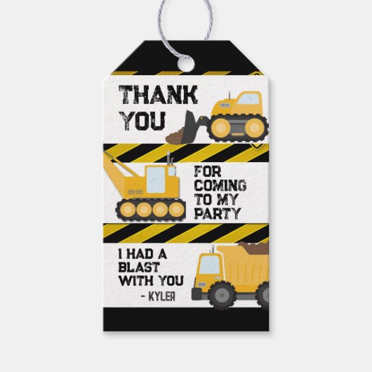 Waarschuwingsconstructie Feest Bedankt Labels Cadeaulabel (Voorkant)