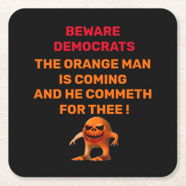 WAARSCHUWINGSDEMOCRATEN KARTONNEN ONDERZETTERS