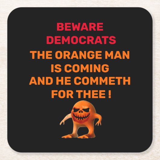 WAARSCHUWINGSDEMOCRATEN KARTONNEN ONDERZETTERS (Voorkant)