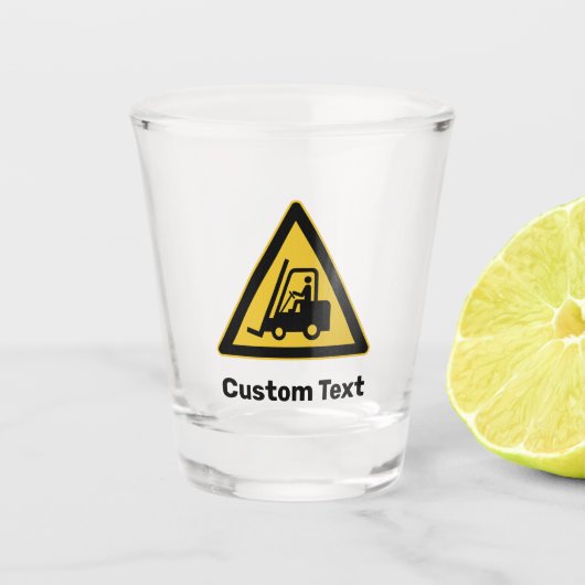 waarschuwingsdriehoeksbord voor vorkheftrucks shot glas (Voorkant)