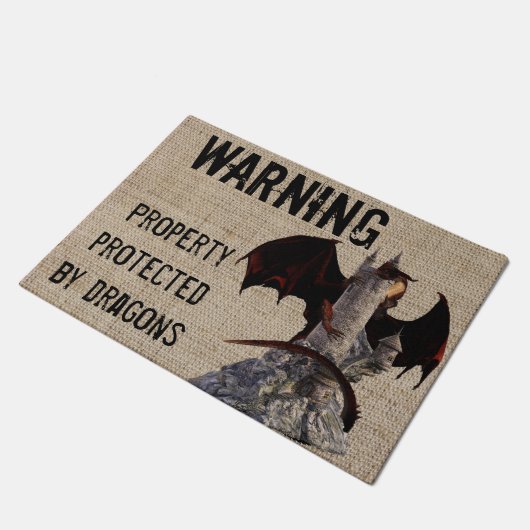 Waarschuwingseigenschap beschermd door draken deurmat (Schuin)