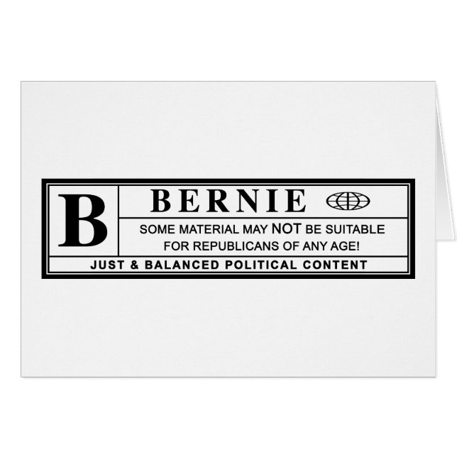 Waarschuwingsetiket Bernie Sanders (Voorkant Horizontaal)