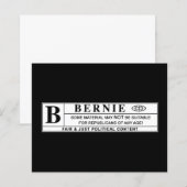 Waarschuwingsetiket Bernie Sanders (Voorkant / Achterkant)