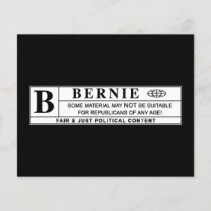Waarschuwingsetiket Bernie Sanders