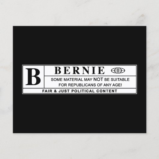 Waarschuwingsetiket Bernie Sanders (Voorkant)