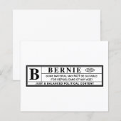 Waarschuwingsetiket Bernie Sanders (Voorkant / Achterkant)