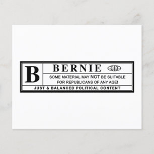 Waarschuwingsetiket Bernie Sanders