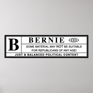 Waarschuwingsetiket Bernie Sanders Poster