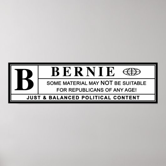 Waarschuwingsetiket Bernie Sanders Poster (Voorkant)