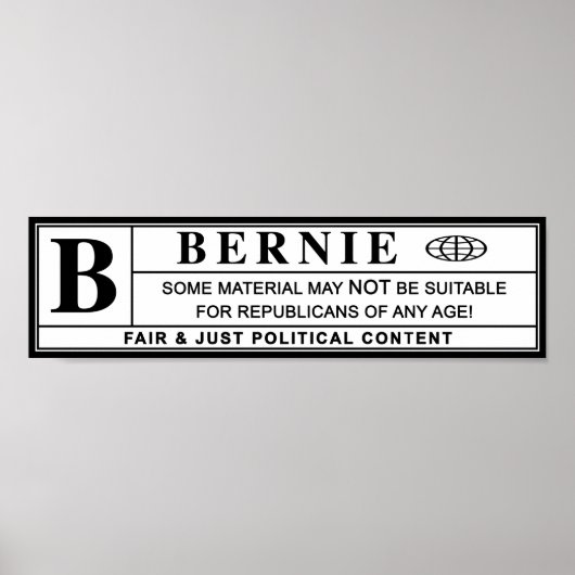 Waarschuwingsetiket Bernie Sanders Poster (Voorkant)