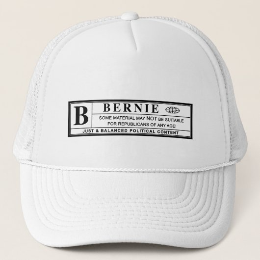 Waarschuwingsetiket Bernie Sanders Trucker Pet (Voorkant)
