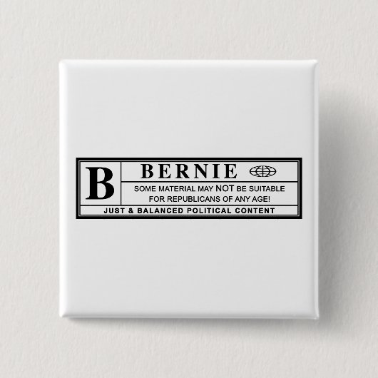 Waarschuwingsetiket Bernie Sanders Vierkante Button 5,1 Cm (Voorkant)
