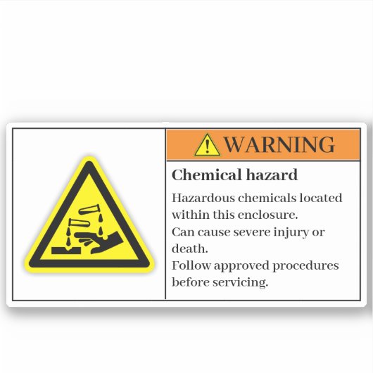 Waarschuwingsetiket chemische gevaren sticker (Voorkant)