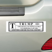 Waarschuwingsetiket Donald Trump Bumpersticker (Op auto)