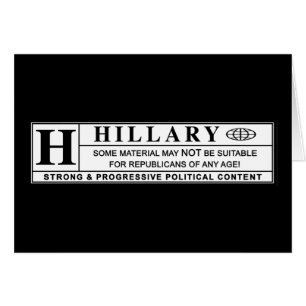Waarschuwingsetiket Hillary Clinton