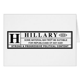 Waarschuwingsetiket Hillary Clinton