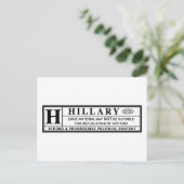 Waarschuwingsetiket Hillary Clinton Briefkaart (Staand voorkant)