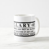 Waarschuwingsetiket Hillary Clinton Koffiemok (Voorkant rechts)