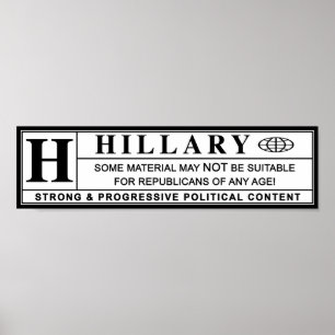Waarschuwingsetiket Hillary Clinton Poster