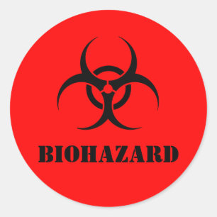 Waarschuwingsetiket rode BIOHAZARD Halloween Props Ronde Sticker