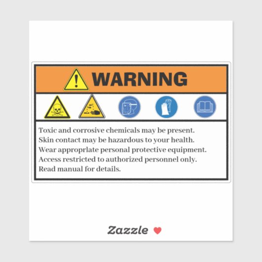 Waarschuwingsetiket toxisch en corrosief sticker (Vel)